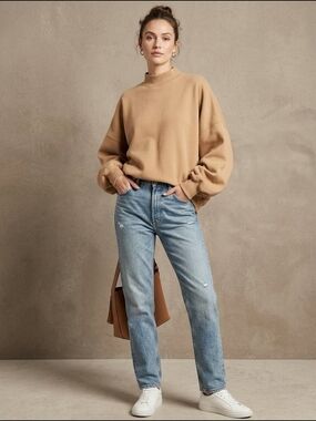 TNA Over-sized Mock Neck Sweater